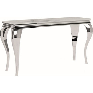 Konsola glamour Prince Ceramic 120x40cm biała calacatta / chrom Signal