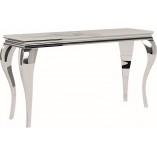 Konsola glamour Prince Ceramic 120x40cm biała calacatta / chrom Signal