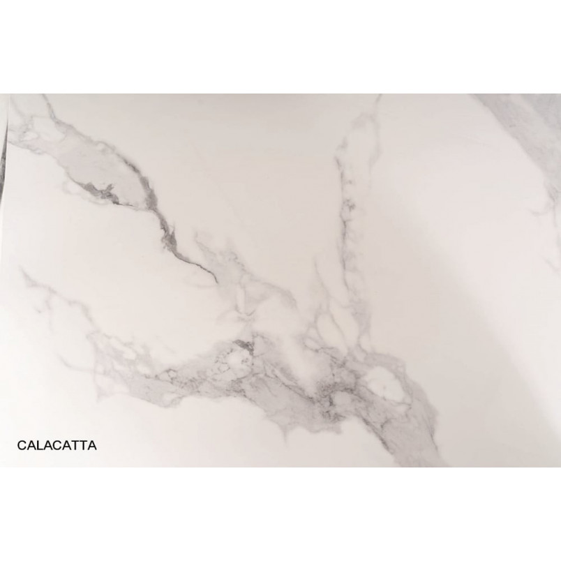 Stół glamour Prince Ceramic 180x90cm biała calacatta / chrom Signal