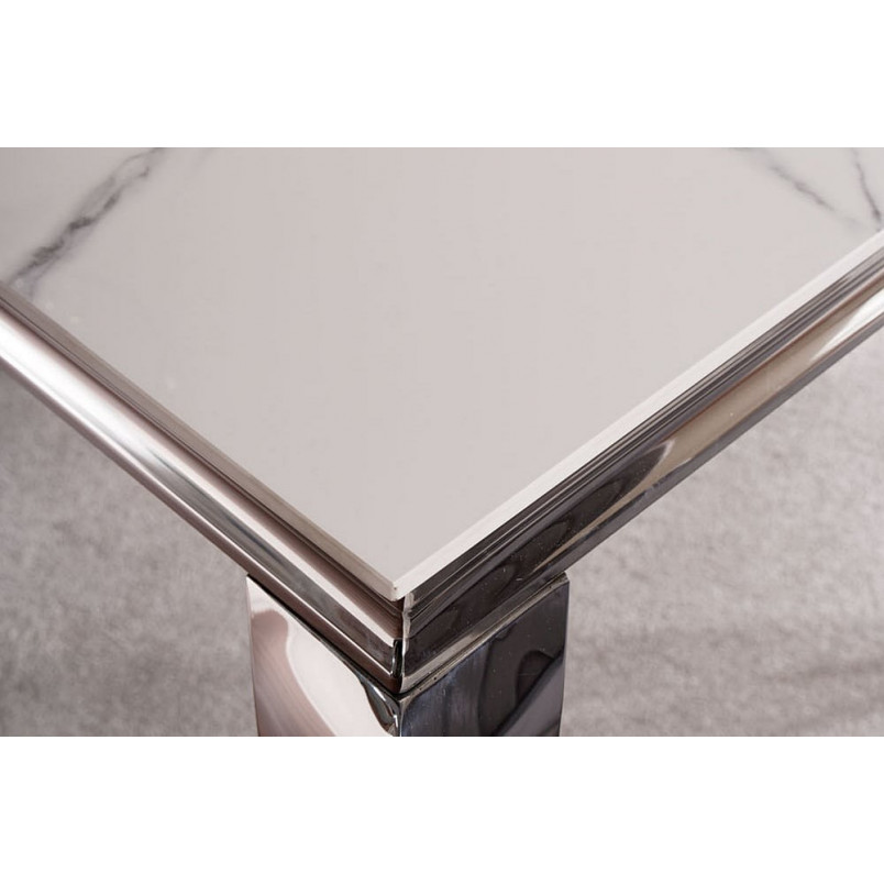 Stół glamour Prince Ceramic 180x90cm biała calacatta / chrom Signal