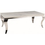 Stolik kawowy glamour Prince Ceramic 120x60cm biała calacatta / chrom Signal
