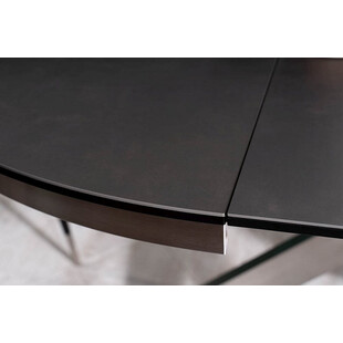 Stół okrągły rozkładany Porto Ceramic 120cm szary efekt marmuru / stal szczotkowana Signal