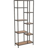 Regał loft na nóżkach Costa 178x70cm dąb / czarny mat Signal
