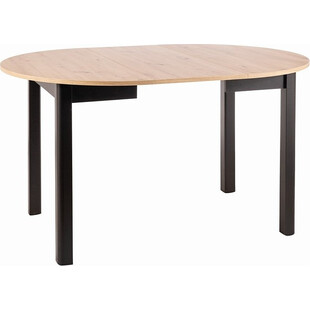Stół okrągły rozkładany Dante 102cm dąb artisan / czarny mat Signal