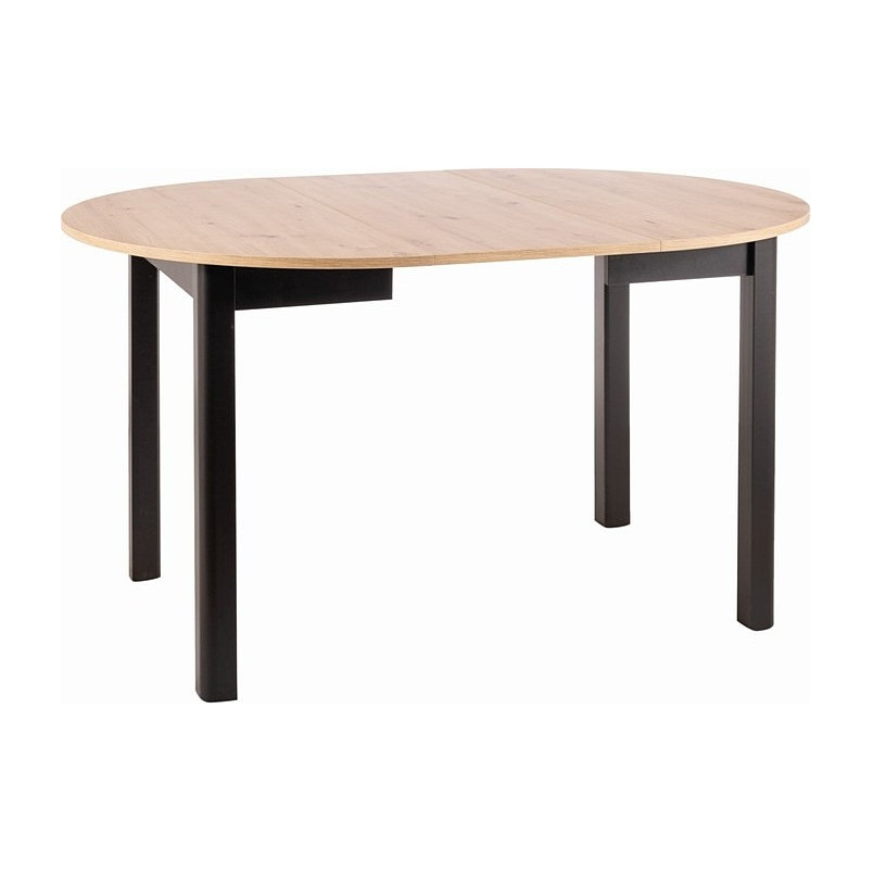Stół okrągły rozkładany Dante 102cm dąb artisan / czarny mat Signal