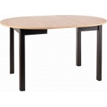 Stół okrągły rozkładany Dante 102cm dąb artisan / czarny mat Signal