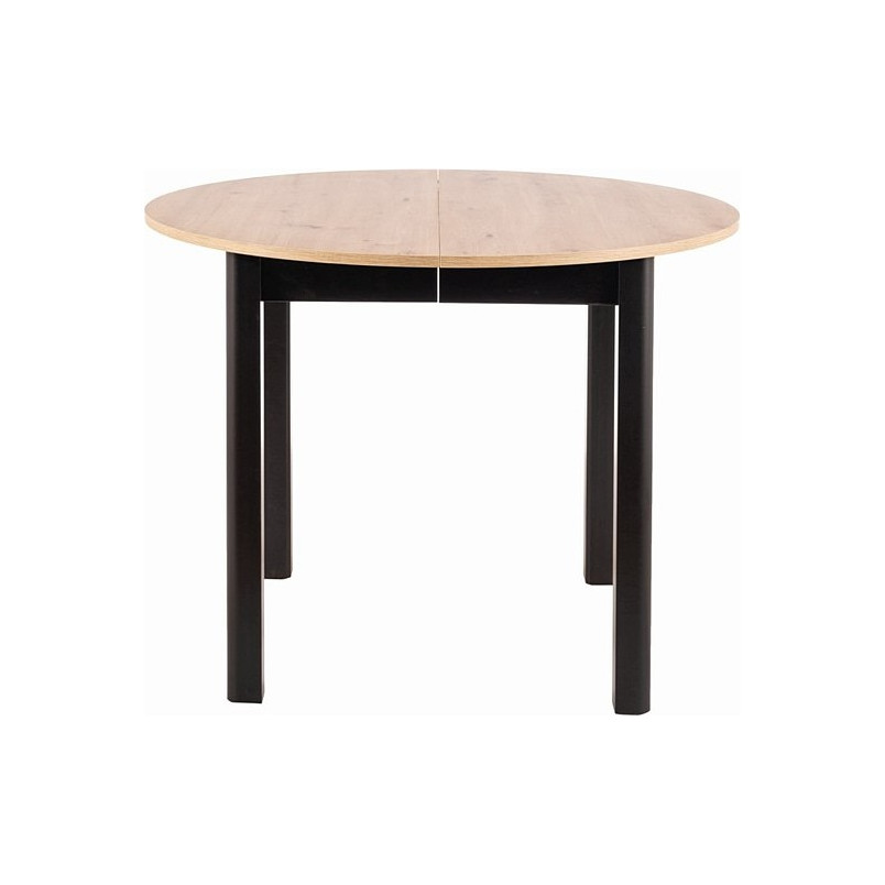 Stół okrągły rozkładany Dante 102cm dąb artisan / czarny mat Signal