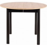 Stół okrągły rozkładany Dante 102cm dąb artisan / czarny mat Signal