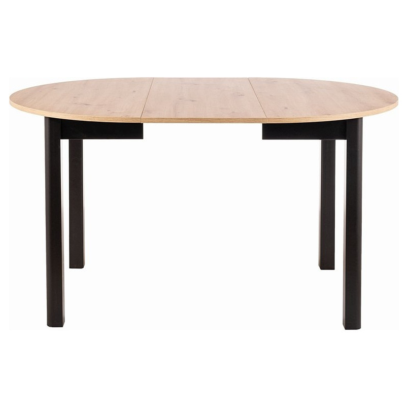 Stół okrągły rozkładany Dante 102cm dąb artisan / czarny mat Signal