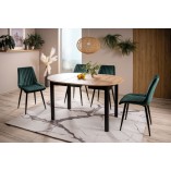 Stół okrągły rozkładany Dante 102cm dąb artisan / czarny mat Signal
