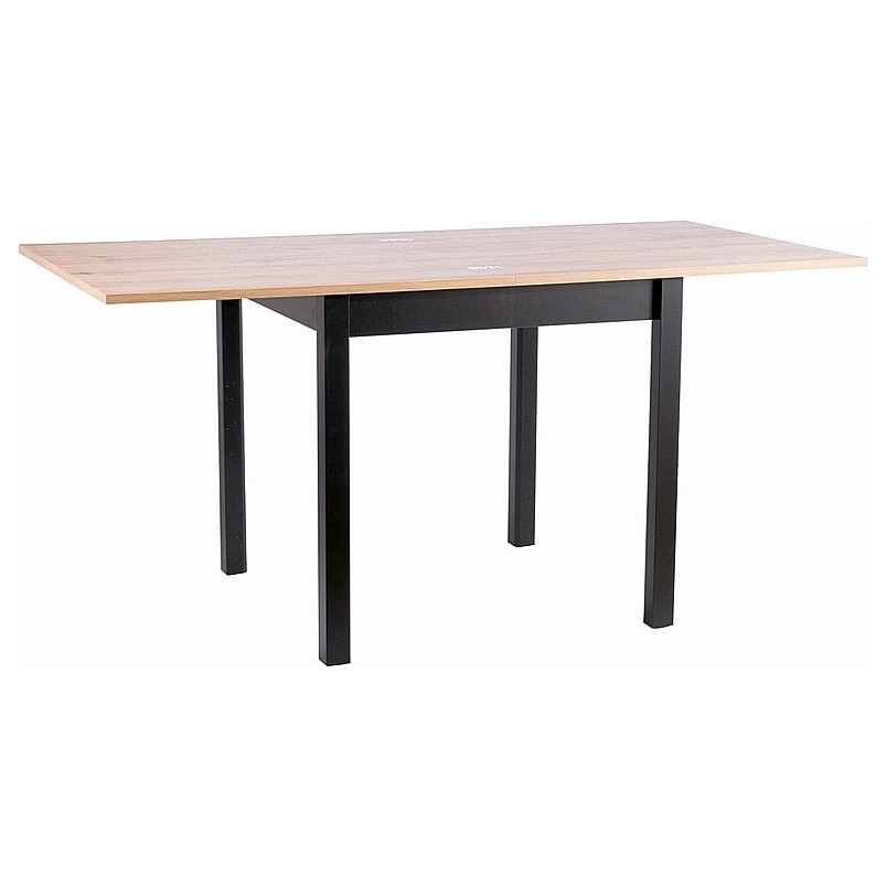 Stół kwadratowy rozkładany Flip 80x80cm dąb aristan / czarny Signal