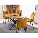 Stół okrągły rozkładany Gaston 100cm dąb artisan / czarny mat Signal