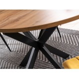 Stół okrągły rozkładany Gaston 100cm dąb artisan / czarny mat Signal