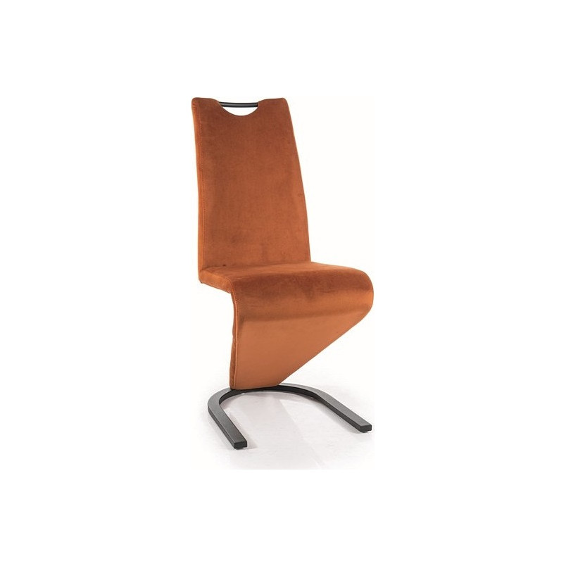 Krzesło welurowe nowoczesne H090 Velvet rude Signal