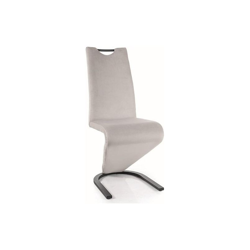 Krzesło welurowe nowoczesne H090 Velvet jasnoszare Signal