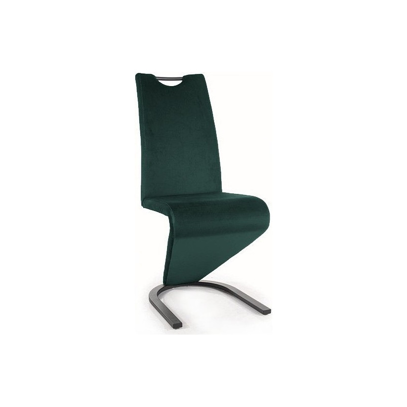 Krzesło welurowe nowoczesne H090 Velvet zielone Signal