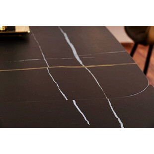 Stół nowoczesny rozkładany Infinity Ceramic 160x95cm azario black / czarny mat Signal