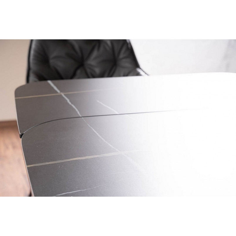 Stół nowoczesny rozkładany Infinity Ceramic 160x95cm azario black / czarny mat Signal