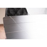 Stół nowoczesny rozkładany Infinity Ceramic 160x95cm azario black / czarny mat Signal