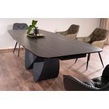 Stół nowoczesny rozkładany Infinity Ceramic 160x95cm azario black / czarny mat Signal