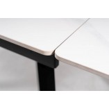 Stół rozkładany ceramiczny John 120-180x85cm biały efekt marmuru / czarny Signal