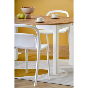 Stół okrągły rozkładany Ringo 102cm dąb craft / biały Halmar