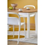 Stół okrągły rozkładany Ringo 102cm dąb craft / biały Halmar