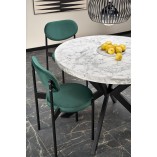 Stół okrągły rozkładany loft Peroni 100cm biały marmur / czarny Halmar