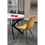 Stół okrągły rozkładany loft Peroni 100cm biały marmur / czarny Halmar