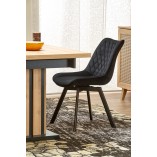 Stół rozkładany na jednej nodze Lamello 130-180x80cm dąb artisan / czarny Halmar
