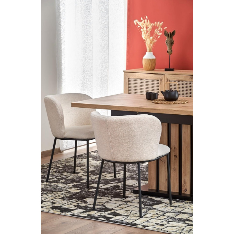 Stół rozkładany na jednej nodze Lamello 130-180x80cm dąb artisan / czarny Halmar