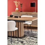 Stół rozkładany na jednej nodze Lamello 130-180x80cm dąb artisan / czarny Halmar
