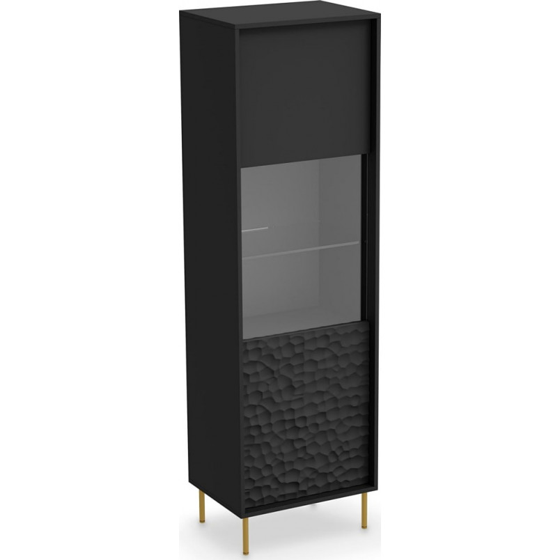 Witryna na nóżkach Bullet 185x55cm czarny / złoty Halmar