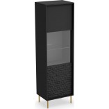 Witryna na nóżkach Bullet 185x55cm czarny / złoty Halmar
