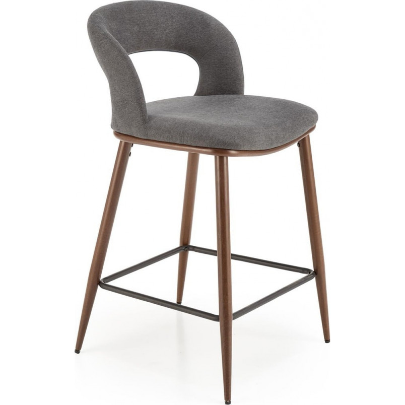 Krzesło barowe tapicerowane H114 65cm szary / orzech Halmar
