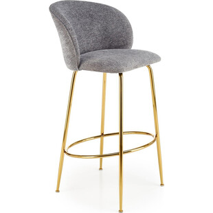 Krzesło barowe na złotych nogach H116 75cm szare Halmar