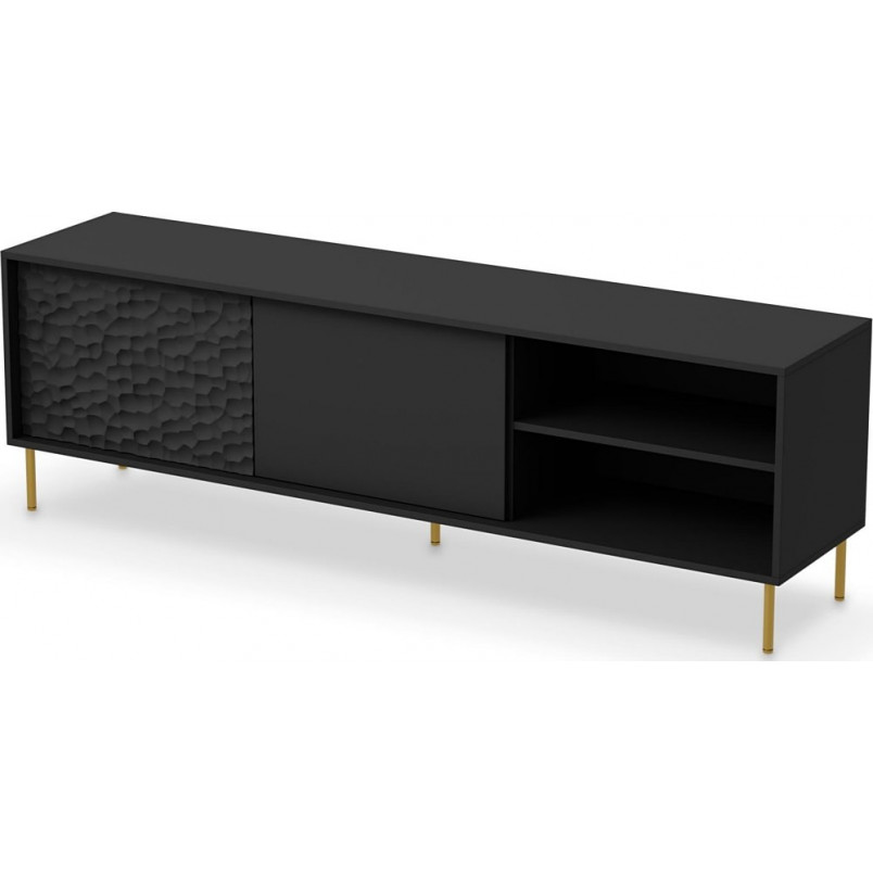 Szafka rtv na nóżkach Bullet 180x41cm czarny / złoty Halmar