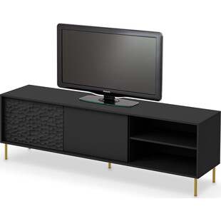 Szafka rtv na nóżkach Bullet 180x41cm czarny / złoty Halmar