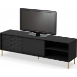 Szafka rtv na nóżkach Bullet 180x41cm czarny / złoty Halmar