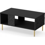 Stolik nowoczesny z półką Bullet 92x50cm czarny / złoty Halmar