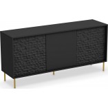 Komoda nowoczesna na nóżkach Bullet 155x41cm czarny / złoty Halmar
