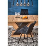 Stół rozkładany na jednej nodze Brandon 160x90 cm dąb wotan / czarny Halmar