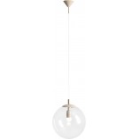 Lampa wisząca szklana kula Globe 30cm przeźroczysty / beige Aldex