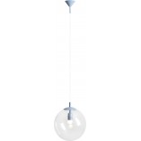 Lampa wisząca szklana kula Globe 30cm przeźroczysty / dusty blue Aldex