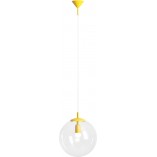 Lampa wisząca szklana kula Globe 30cm przeźroczysty / mustard Aldex