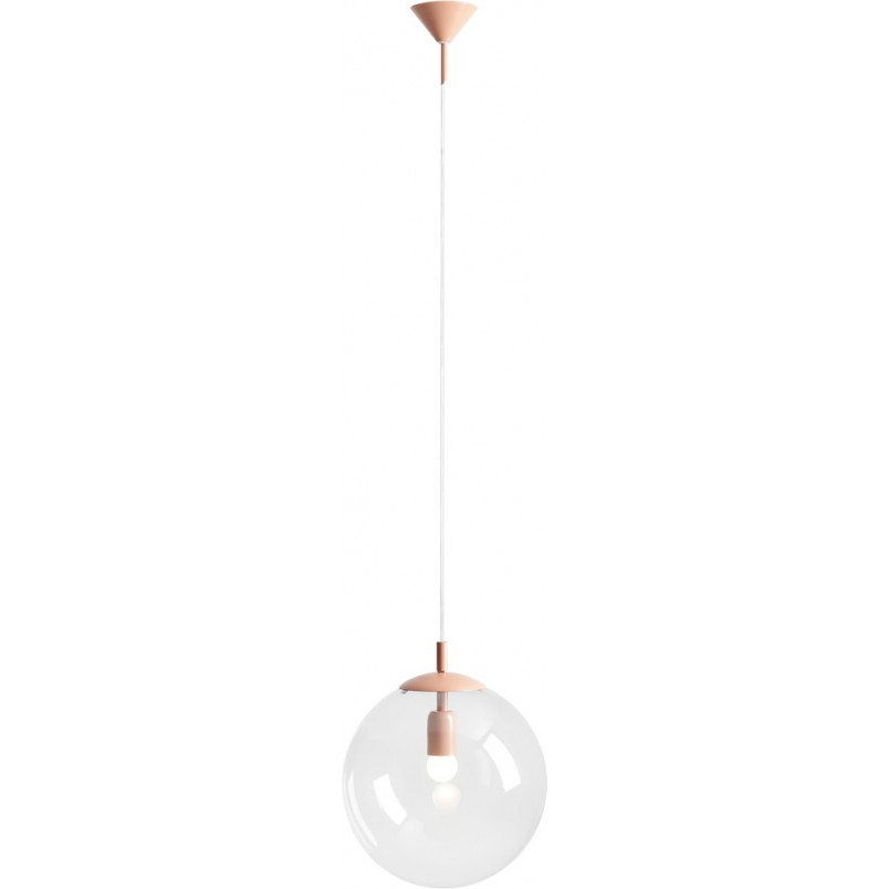 Lampa wisząca szklana kula Globe 30cm przeźroczysty / coral Aldex