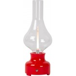 Lampa stołowa vintage Jason LED przeźroczysty / czerwony Lucide