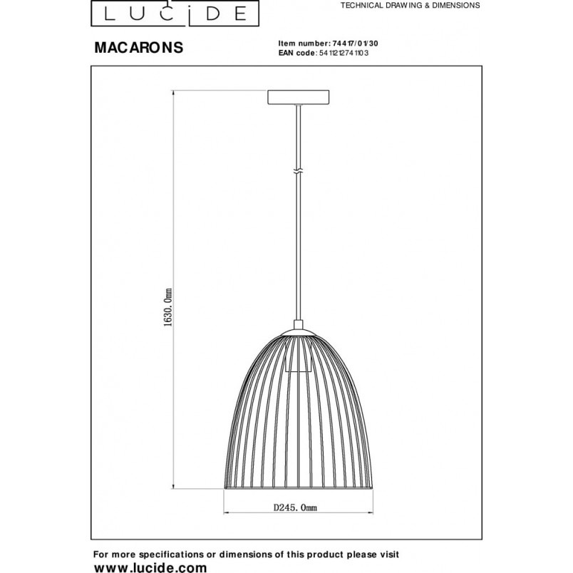 Lampa wisząca druciana Macarons 24cm czarna Lucide