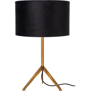 Lampa stołowa trójnóg z abażurem Tondo czarny / mosiądz Lucide