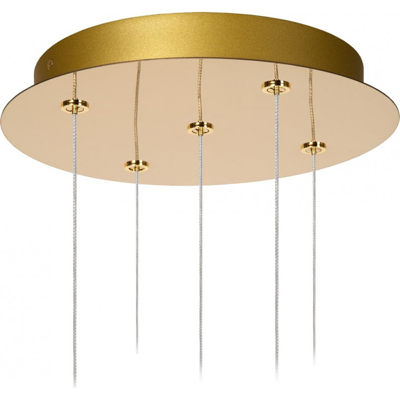 Lampa wisząca glamour Cintra V 32cm przeźroczysty / mosiądz Lucide